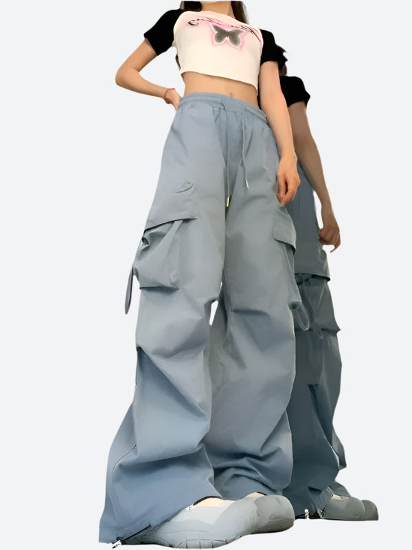 Baggy Cargo Parachute Trousers Streetwear