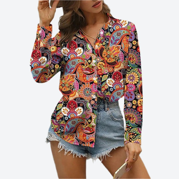 Bohemian Long-Sleeve Button-Up Shirts