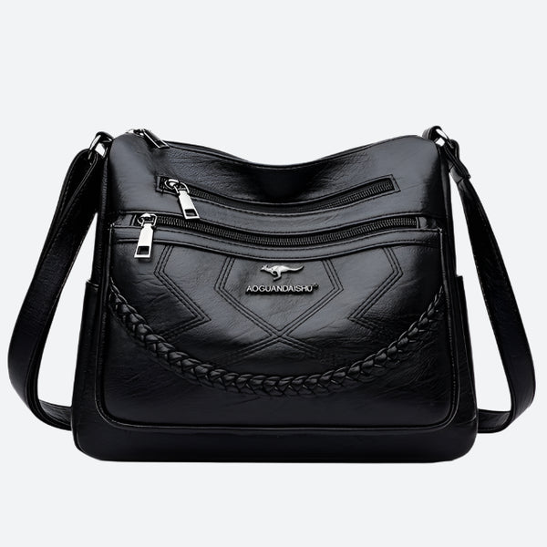 Braided Faux Leather Crossbody Shoulder Bags