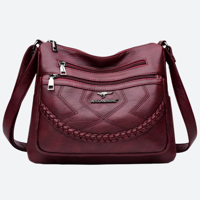 Braided Faux Leather Crossbody Shoulder Bags