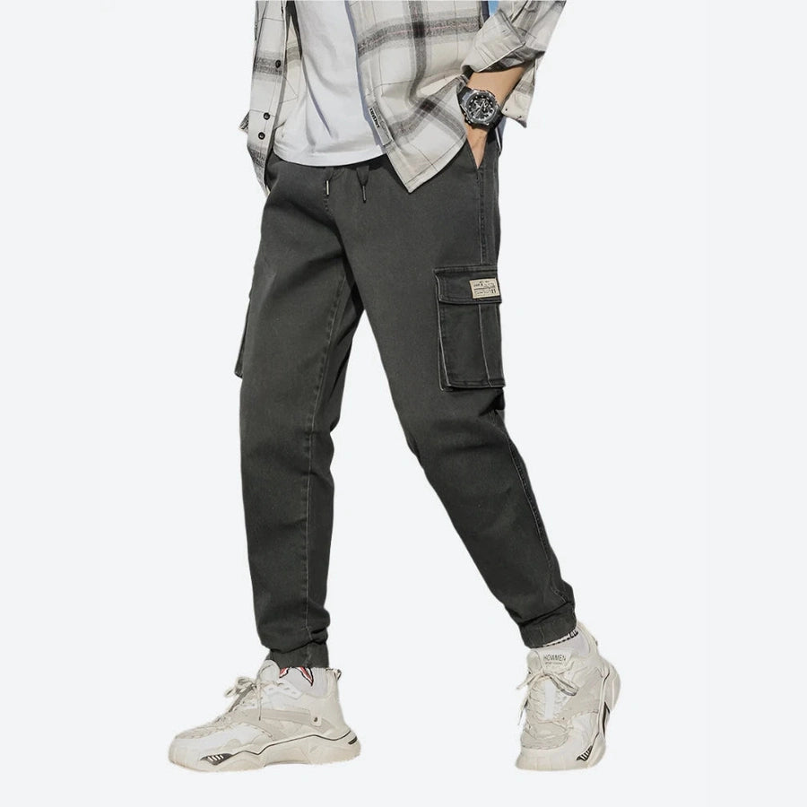 Casual Elastic Cuff Cargo Jogger Jeans