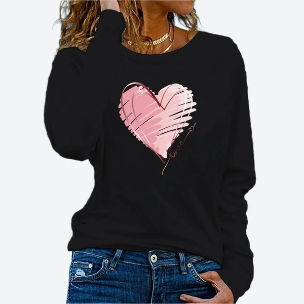 Casual Long-Sleeve Graphic Print T-Shirts
