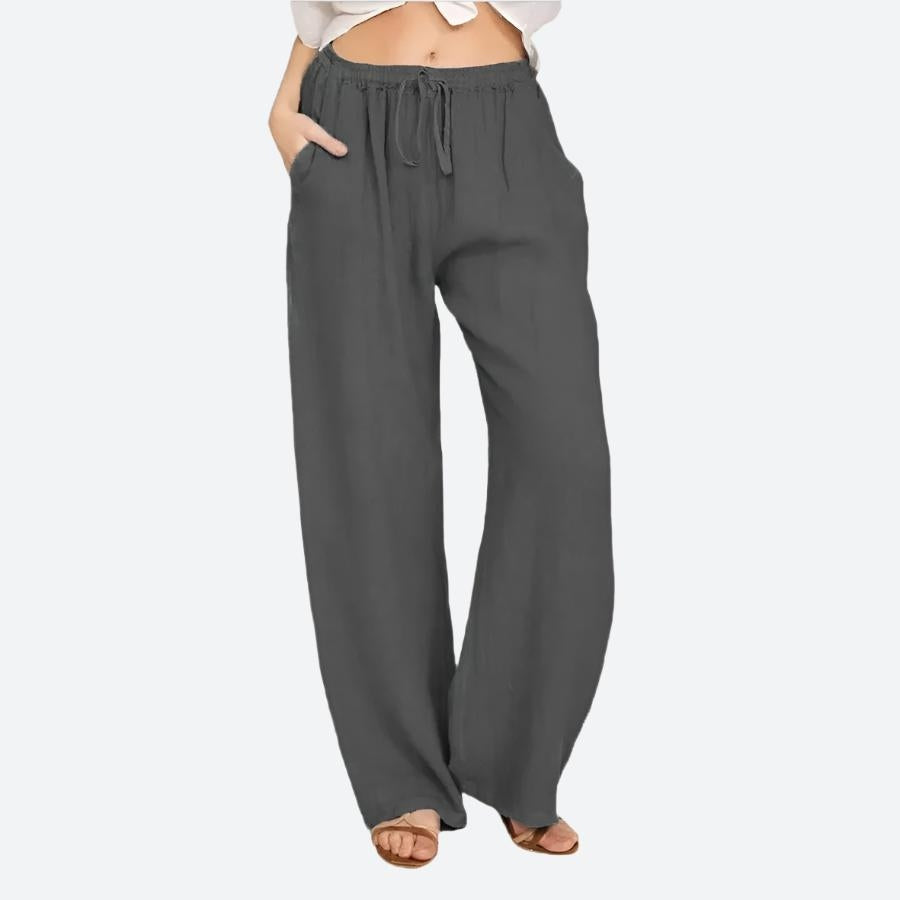 Casual Loose-Fit Drawstring Waist Trousers