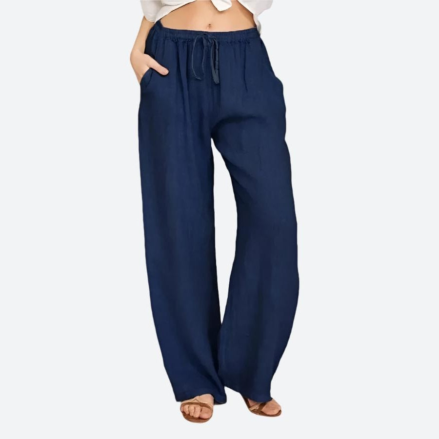 Casual Loose-Fit Drawstring Waist Trousers