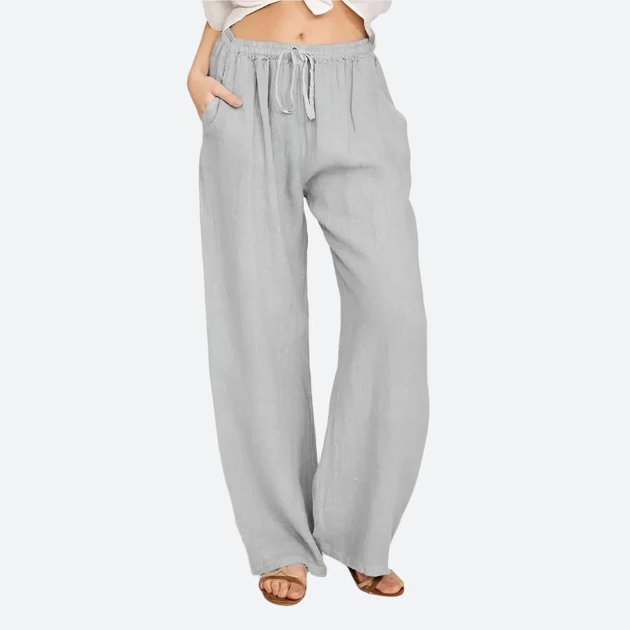Casual Loose-Fit Drawstring Waist Trousers