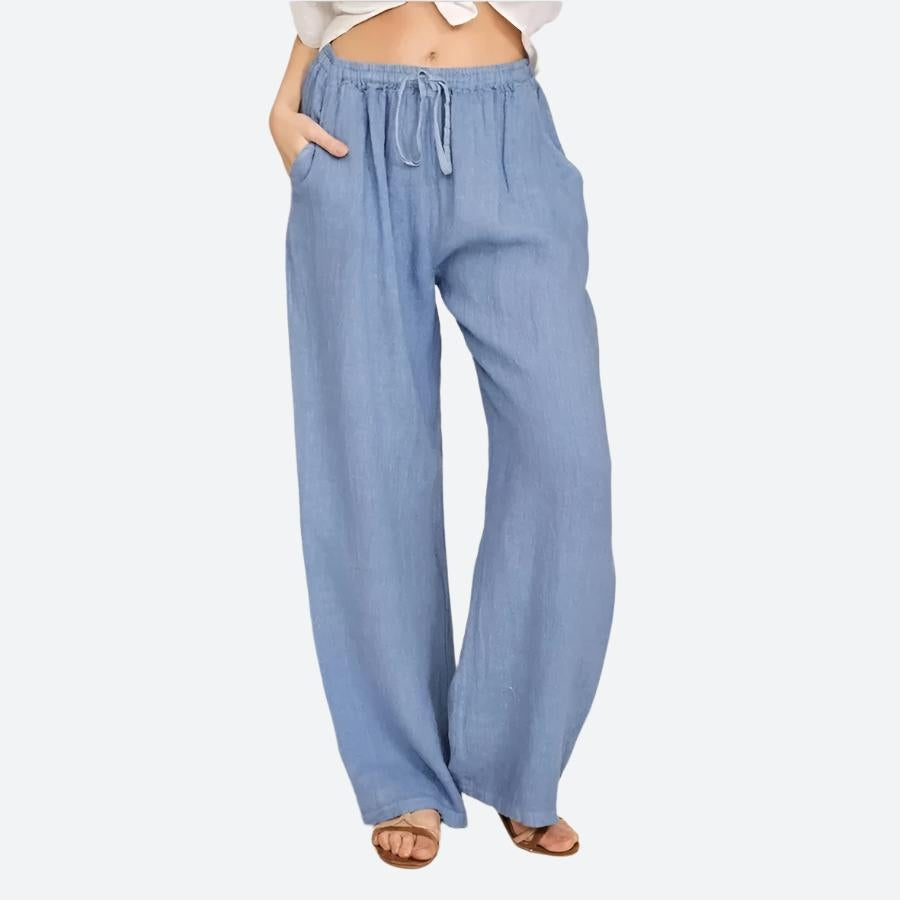Casual Loose-Fit Drawstring Waist Trousers