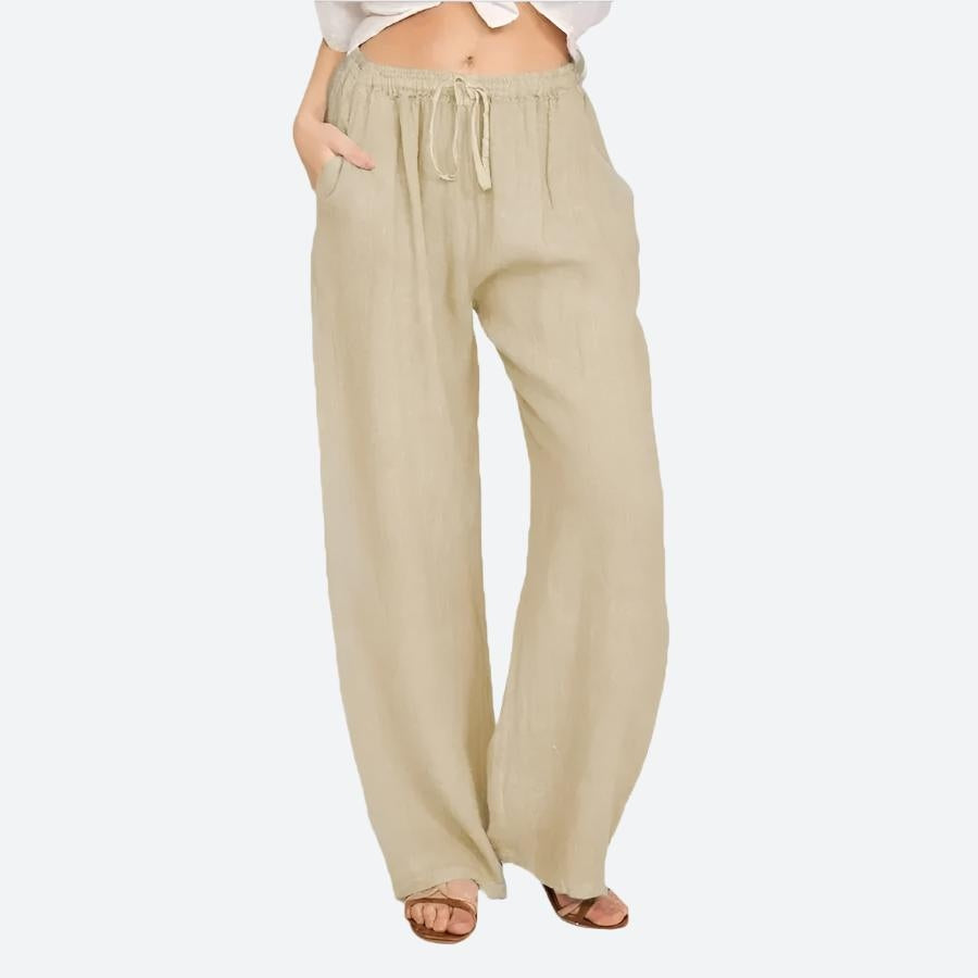 Casual Loose-Fit Drawstring Waist Trousers