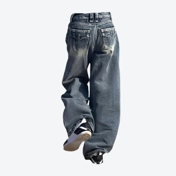 Casual Relaxed-Fit Vintage Denim Jeans