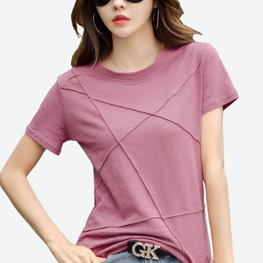 Casual Short-Sleeve Crewneck Basic Tees