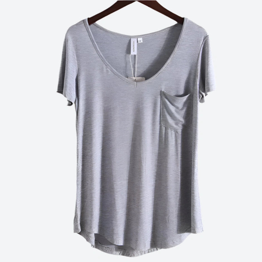 Casual Short-Sleeve V-Neck Tops