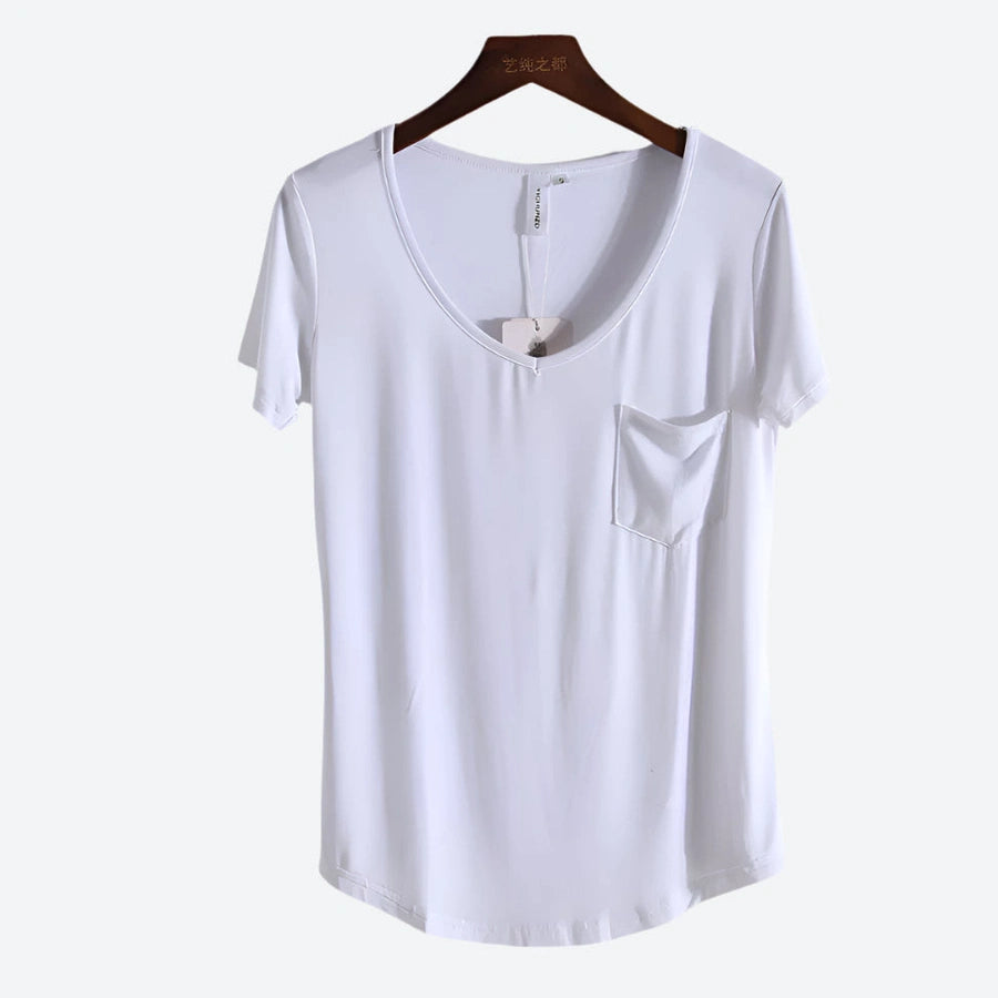 Casual Short-Sleeve V-Neck Tops