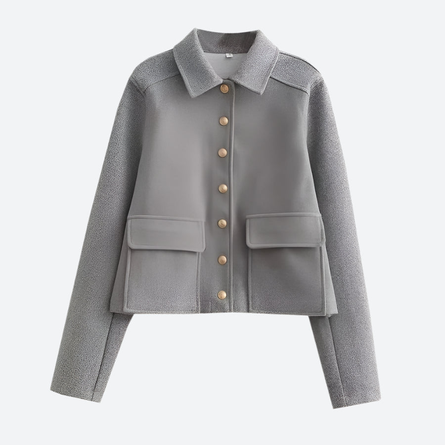 Chic Button-Up Cropped Utility Jackets