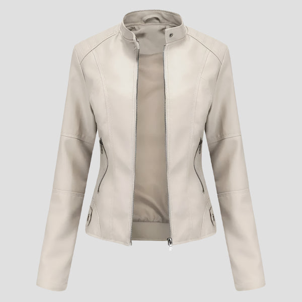 Chic Zip-Up Faux Leather Moto Jackets