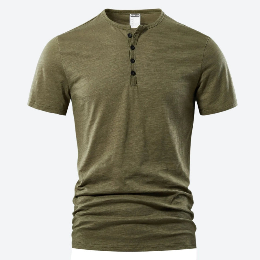 Classic Short-Sleeve Button Henley Shirts