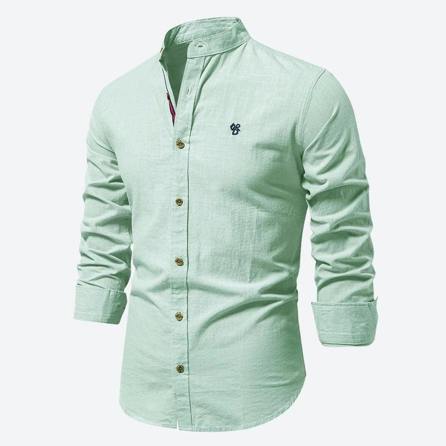 Classic Stand Collar Button-Up Shirts