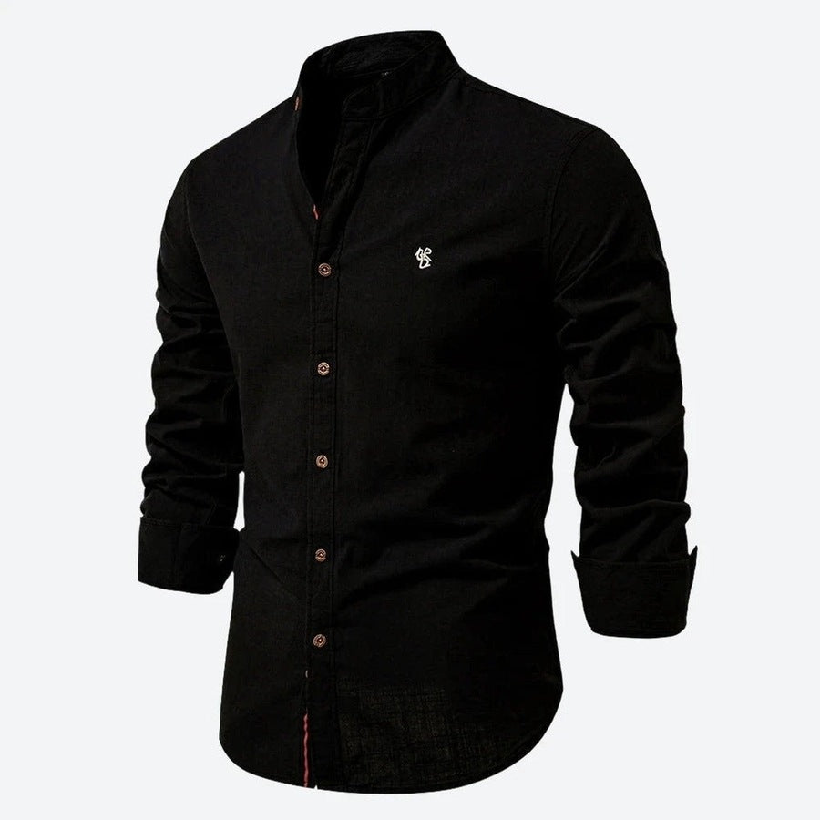 Classic Stand Collar Button-Up Shirts