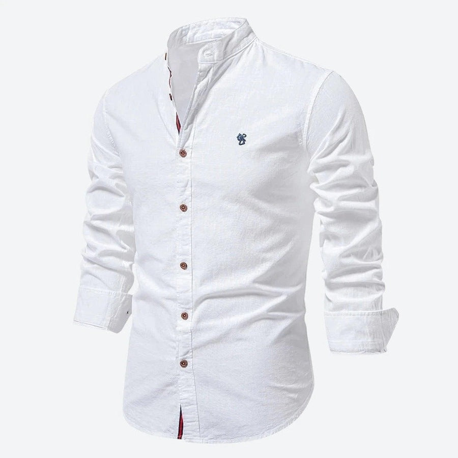 Classic Stand Collar Button-Up Shirts