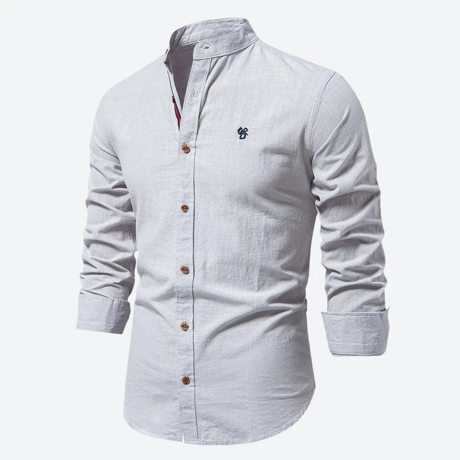 Classic Stand Collar Button-Up Shirts
