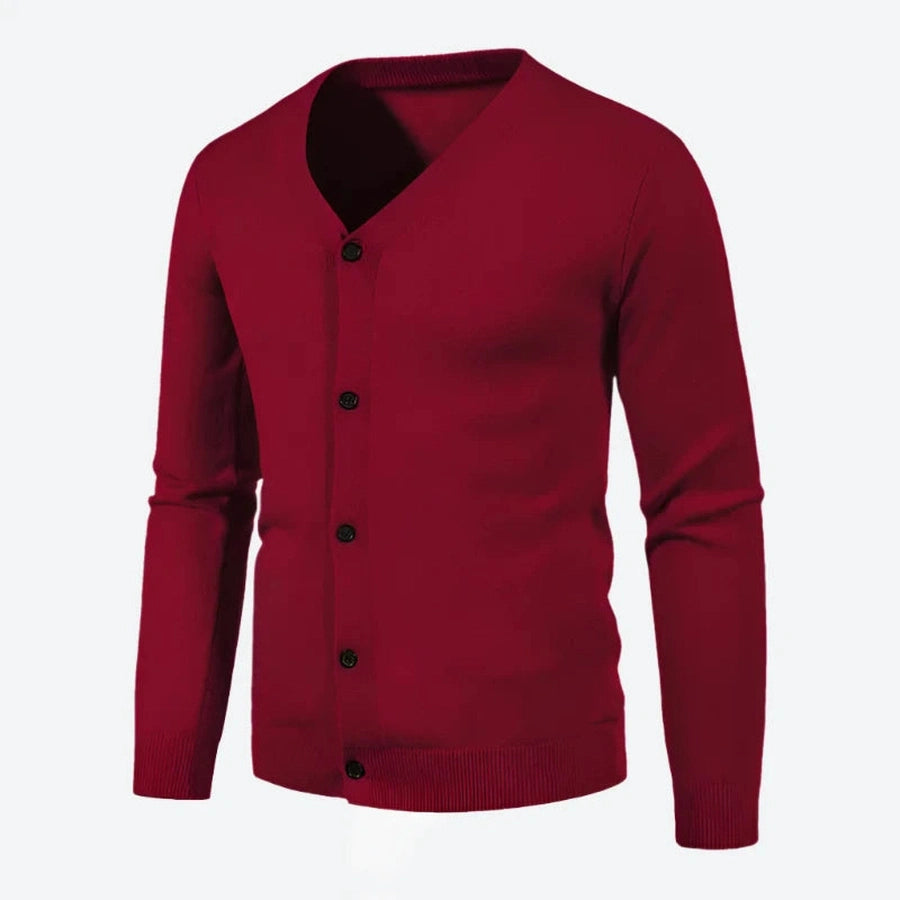 Classic V-Neck Button-Up Knit Cardigans