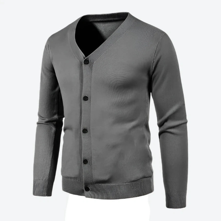 Classic V-Neck Button-Up Knit Cardigans