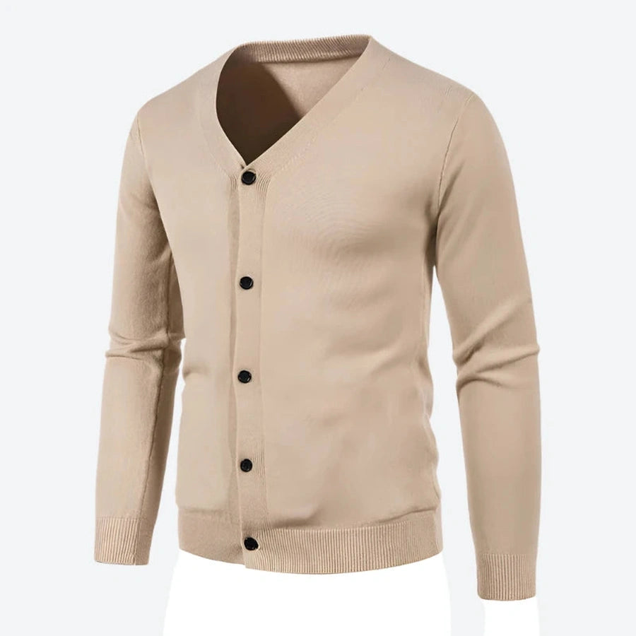 Classic V-Neck Button-Up Knit Cardigans
