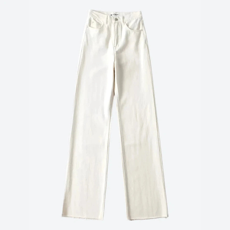 Classic Wide-Leg High-Waist Black Jeans