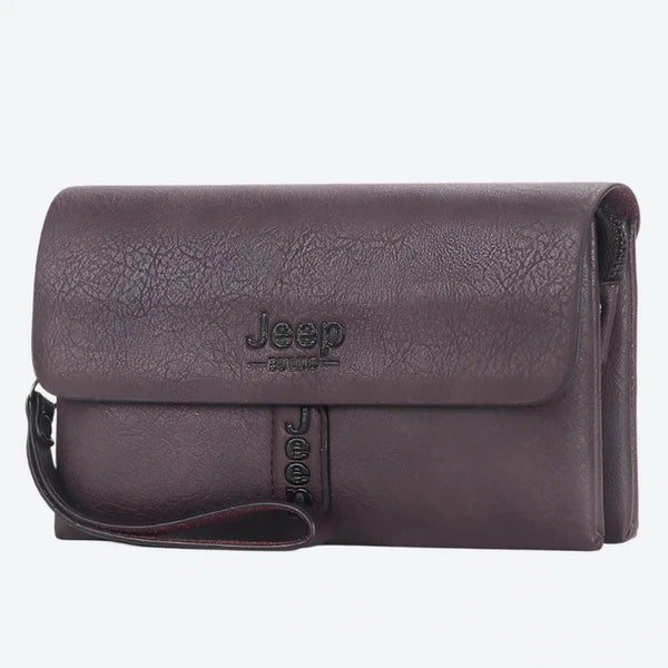Compact Leather Multi-Pocket Clutch Bags