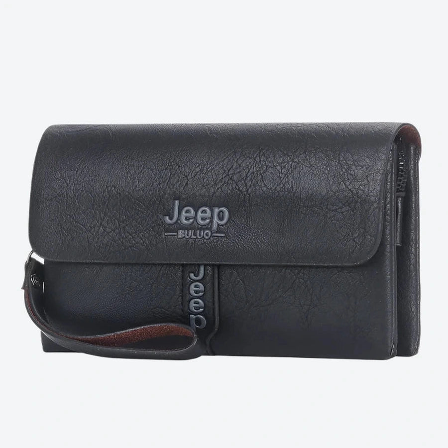 Compact Leather Multi-Pocket Clutch Bags