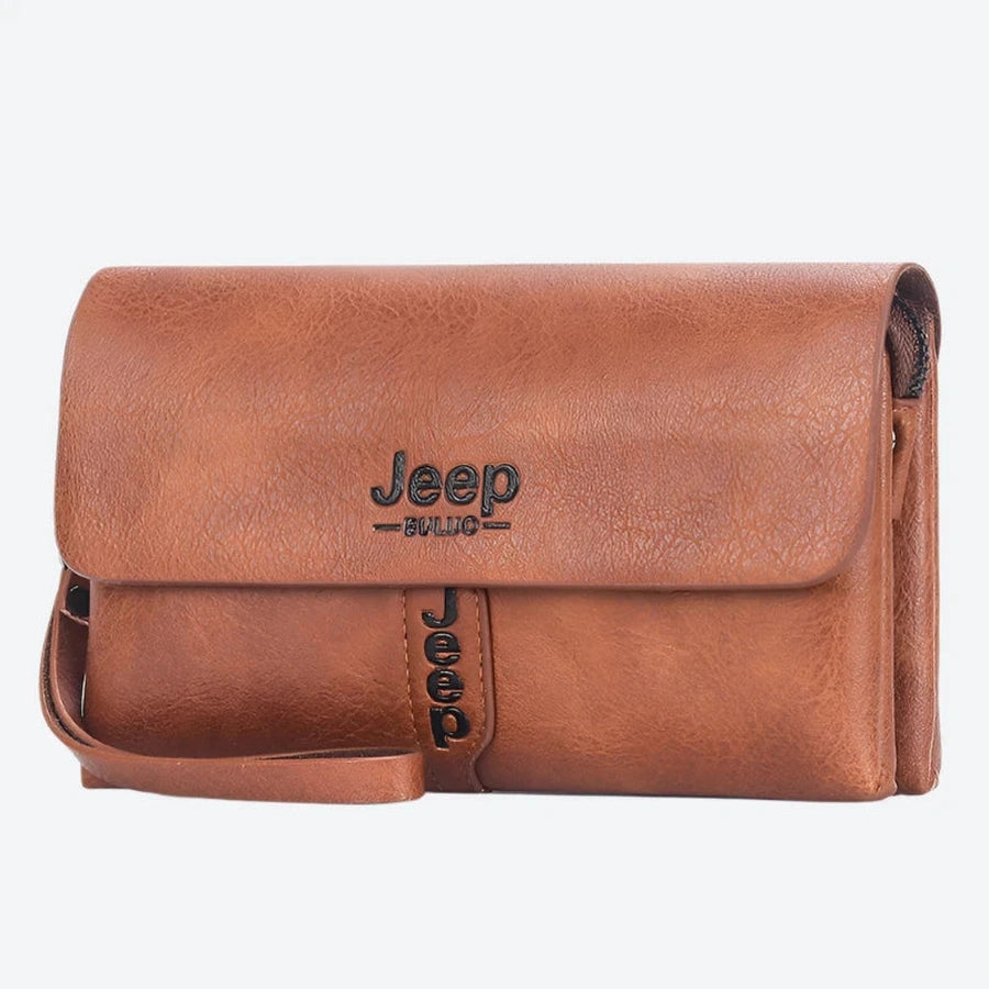 Compact Leather Multi-Pocket Clutch Bags