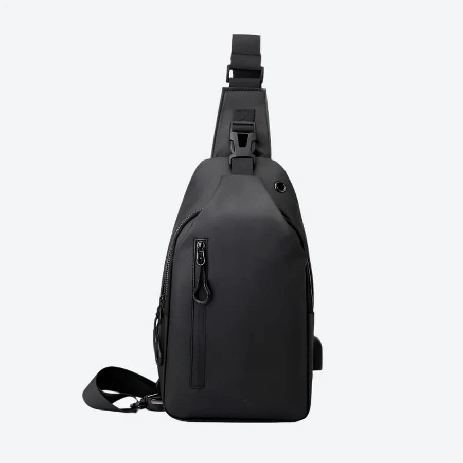 Compact Waterproof Sling Bag with Zippers