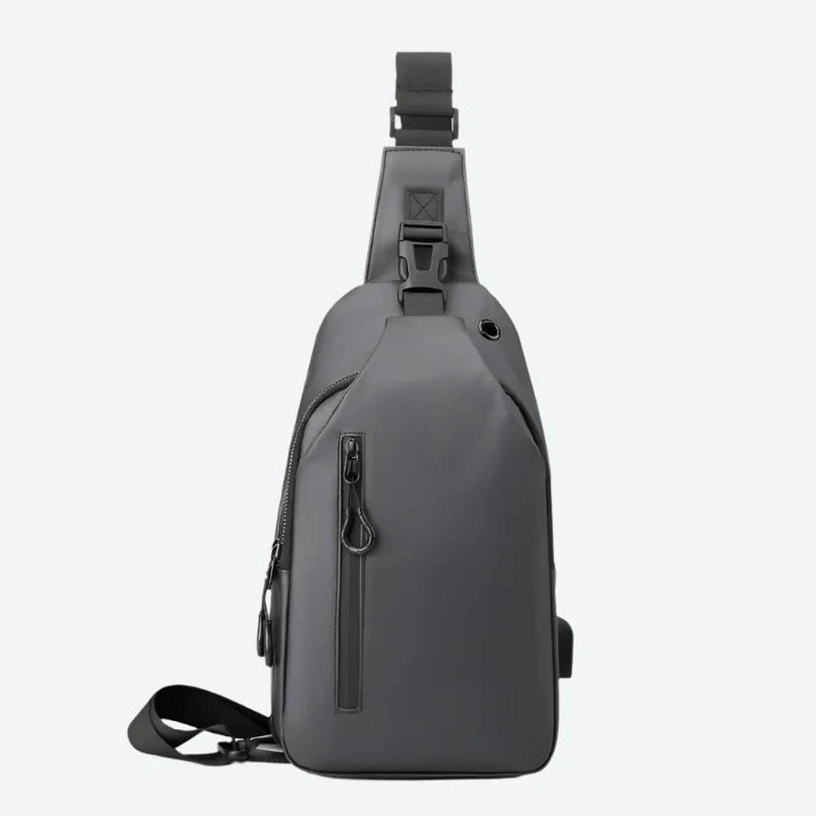 Compact Waterproof Sling Bag with Zippers