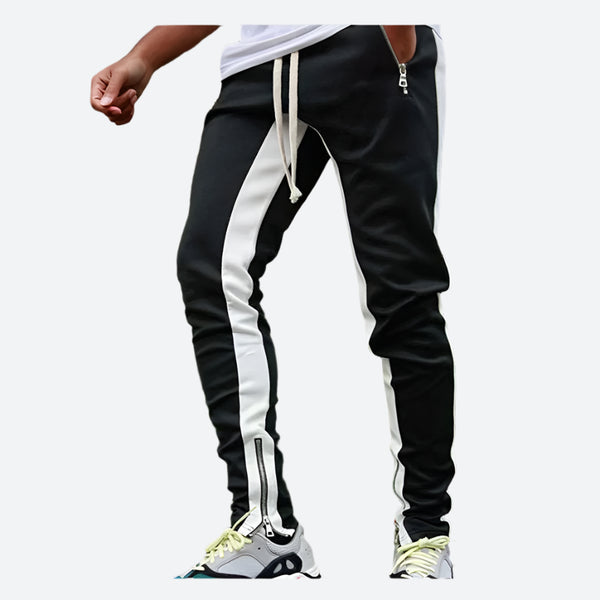 Contrast Panel Zip Cuff Joggers