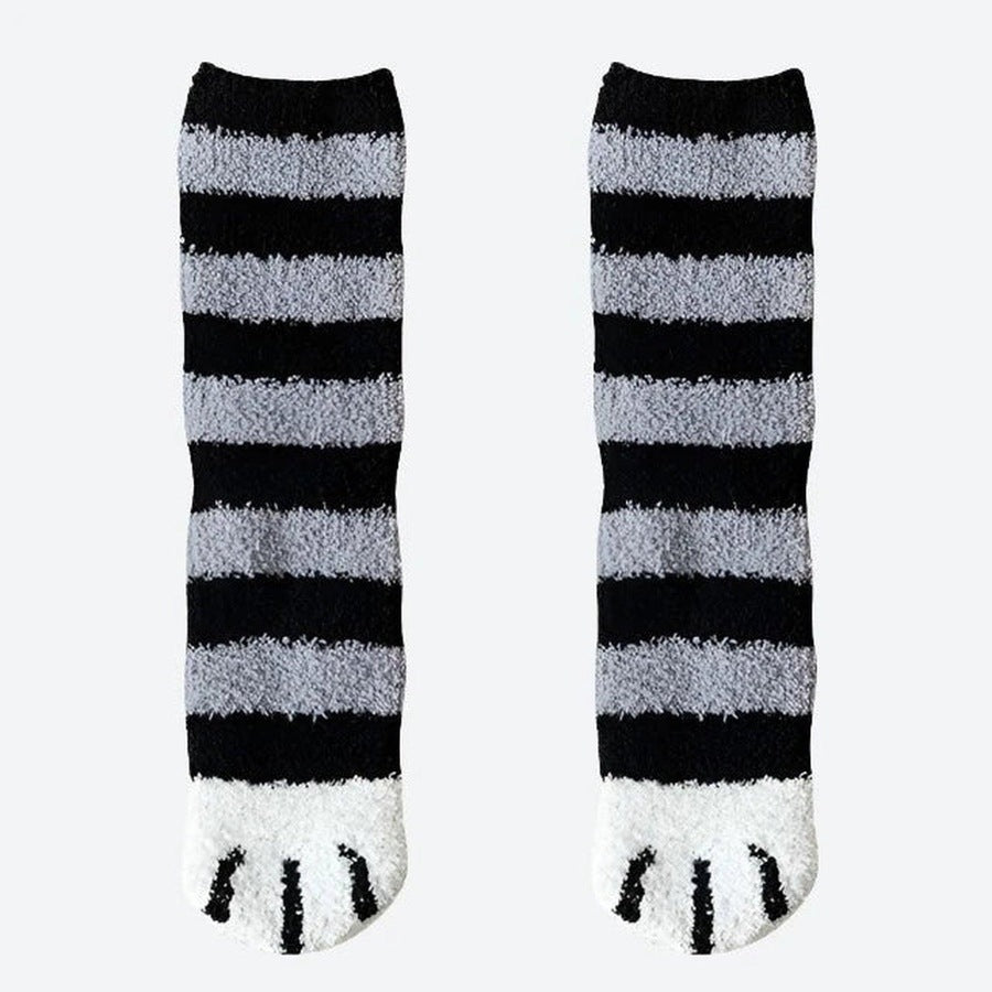 Cozy Fuzzy Animal Paw Socks
