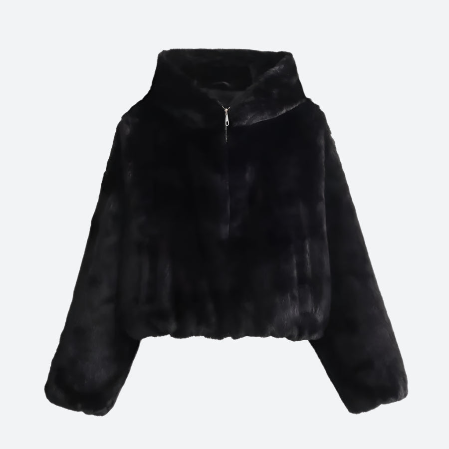 Cozy Half-Zip Faux Fur Winter Jackets