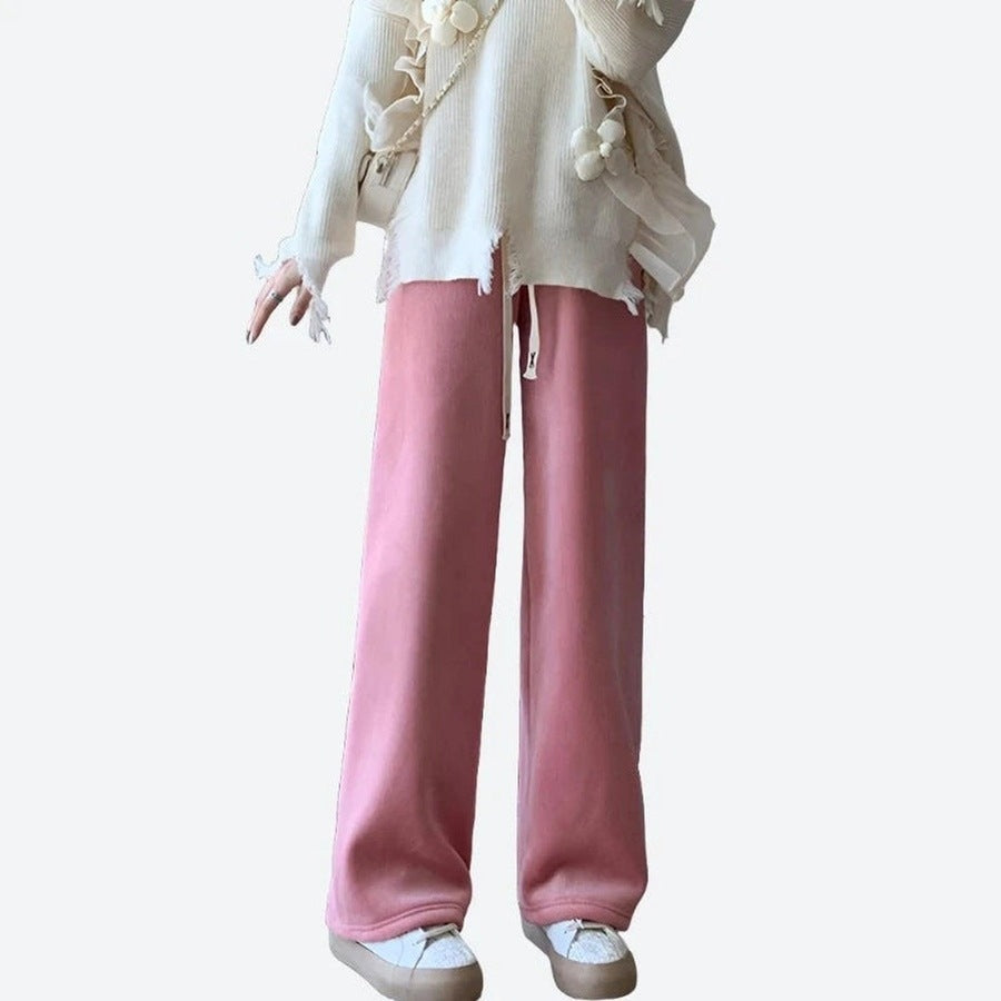 Cozy Wide-Leg Drawstring Lounge Pants