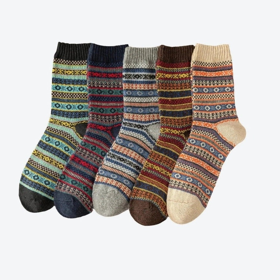 Cozy Winter Fair Isle Socks