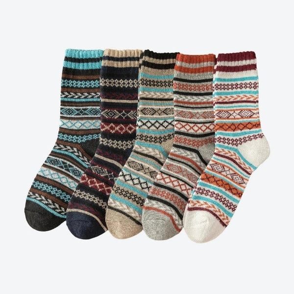 Cozy Winter Fair Isle Socks