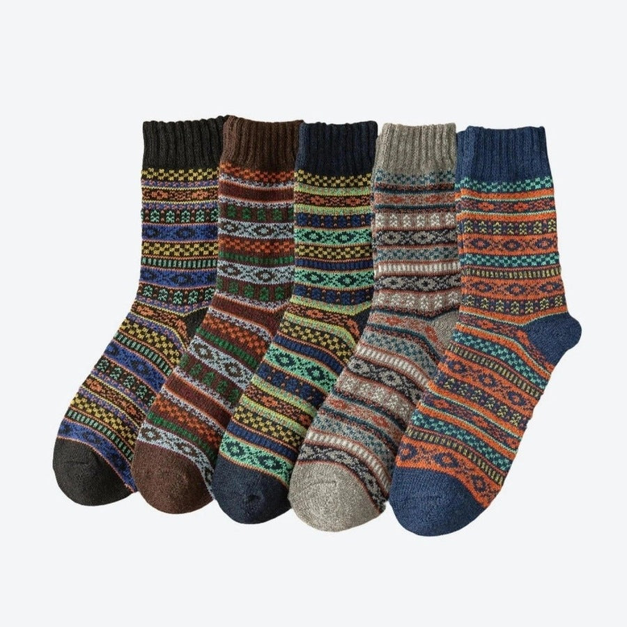 Cozy Winter Fair Isle Socks