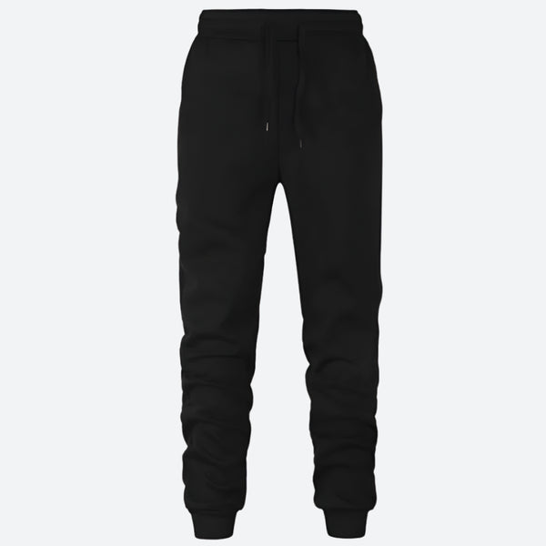 Drawstring Cuffed Fleece Casual Joggers