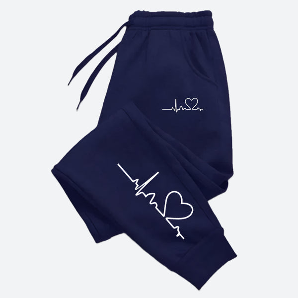 Drawstring Heartbeat Graphic Joggers