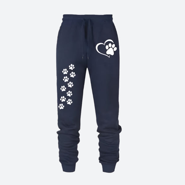 Drawstring Paw Print Pet Lover Joggers
