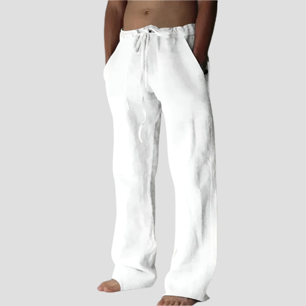 Drawstring Relaxed Fit Linen Pants