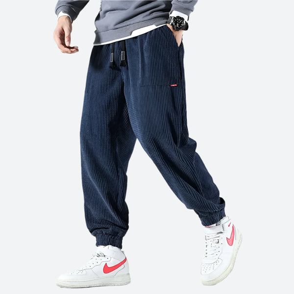 Elastic-Waist Corduroy Adjustable Joggers