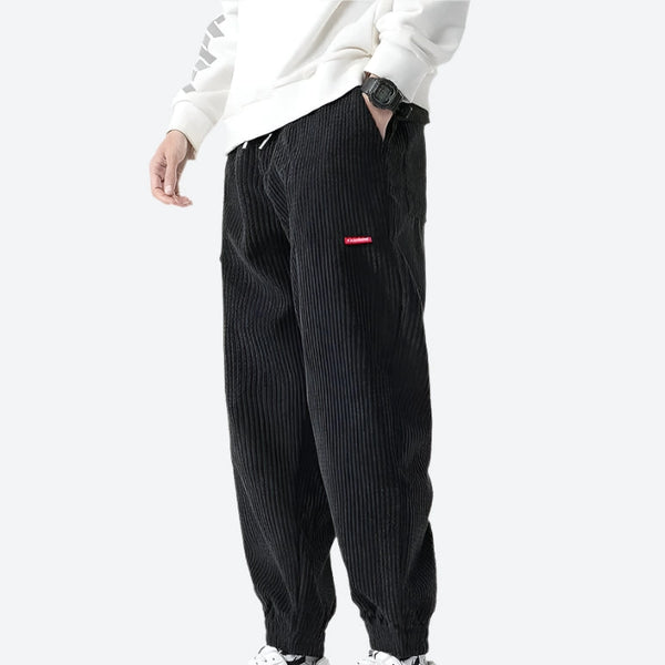 Elastic-Waist Corduroy Relaxed Joggers