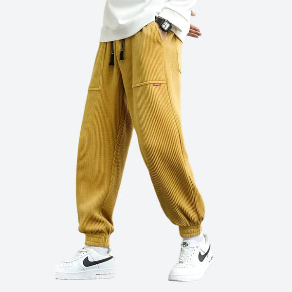 Elastic-Waist Thick Corduroy Joggers