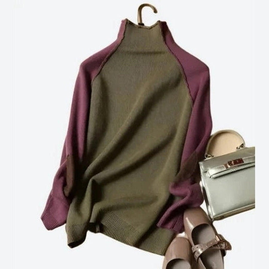 Elegant Contrast Knit Sweater Design