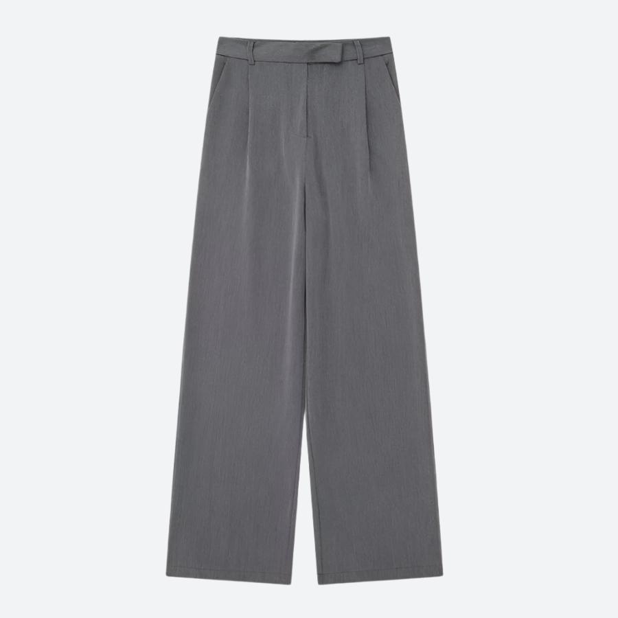 Elegant High-Waist Pleated Wide-Leg Trousers