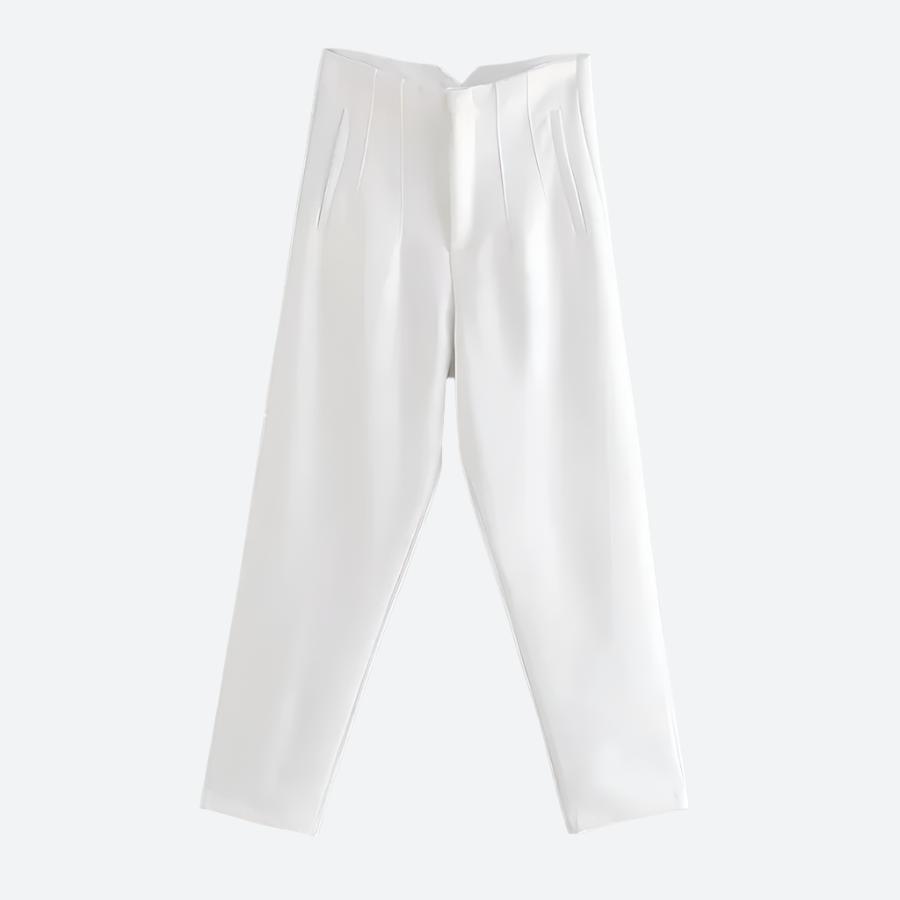 Elegant High-Waist Tailored Dress Trousers