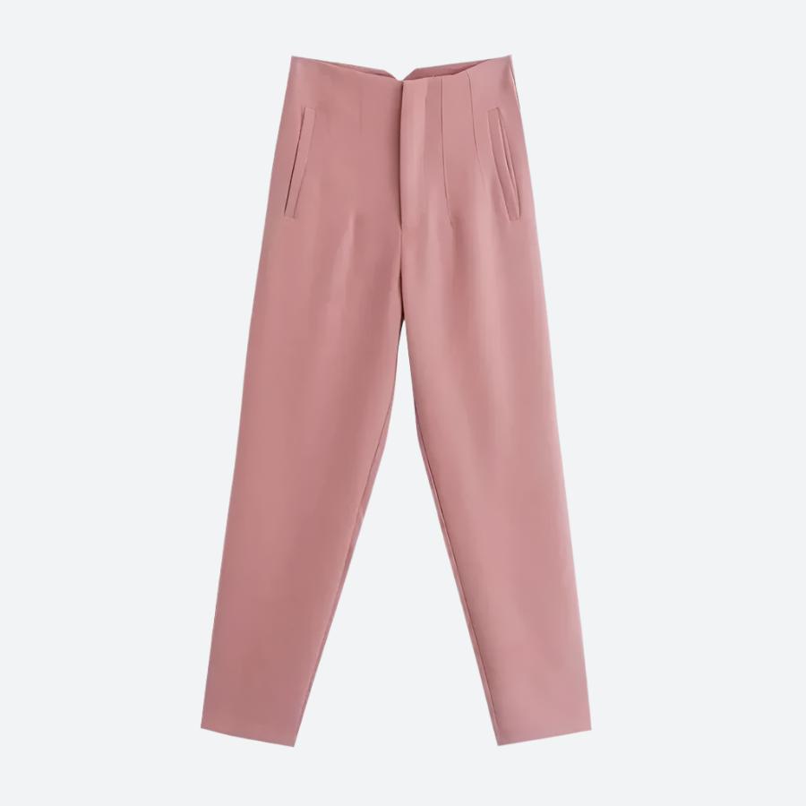 Elegant High-Waist Tailored Dress Trousers