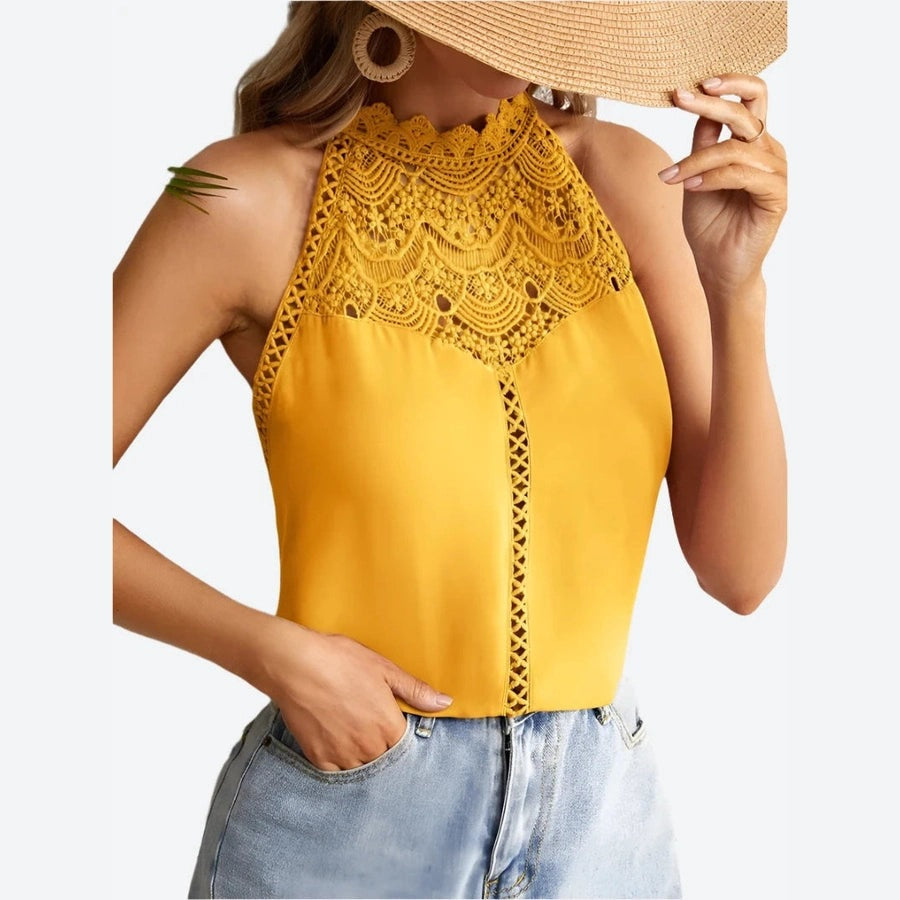 Elegant Lace Halter Neck Tops